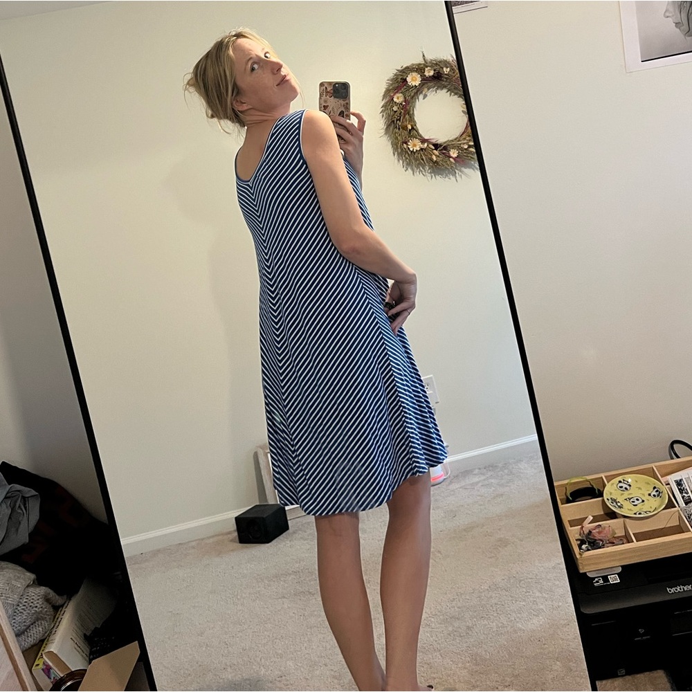 Soft Blue Striped Dress - Picture 11 of 13